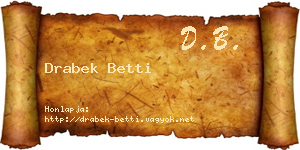 Drabek Betti névjegykártya